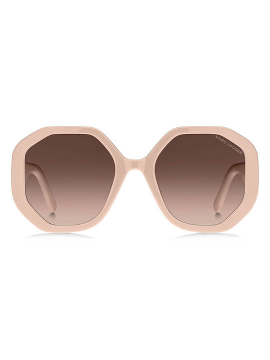 Marc Jacobs Women's Sunglasses with Pink Plastic Frame and Brown Gradient Lens MARC 659/S 35J/HA