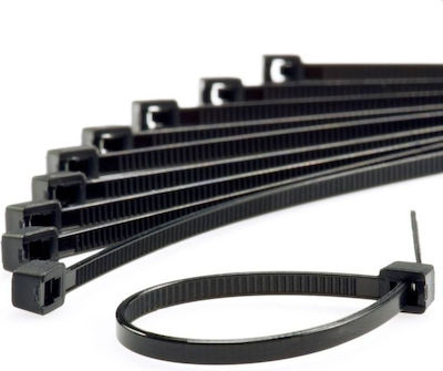 Orno Pack of 100pcs Black Plastic Cable Ties 150x2.5mm 808692