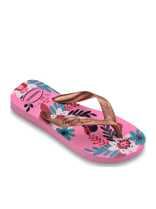Șlapi pentru copii Flip Flops Roz Flores