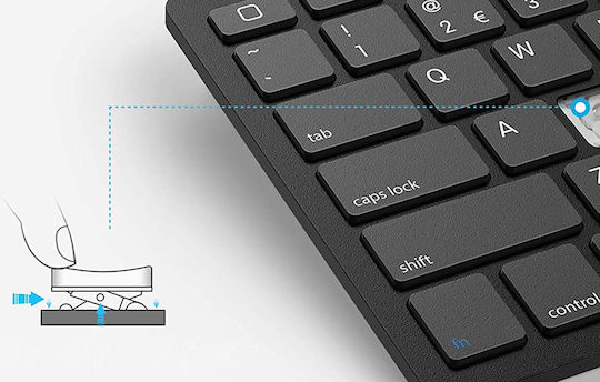 Omoton KB066 Ασύρματο Bluetooth Σετ Πληκτρολόγιο & Ποντίκι Αγγλικό US