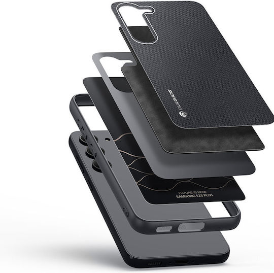 Dux Ducis Fino Umschlag Rückseite Silikon Schwarz (Galaxy S23+)