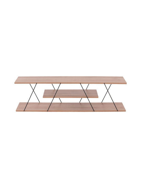 TV Stand Wooden Tars Black / Natural L120xW32xH33cm