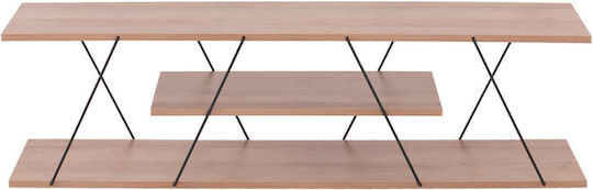 TV Stand Wooden Tars Black / Natural L120xW32xH33cm