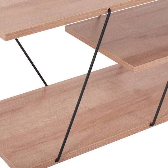 TV Stand Wooden Tars Black / Natural L120xW32xH33cm