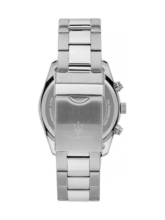 Maserati Ανδρικό Ρολόι 43mm Μπαταρίας με Ασημί Μεταλλικό Μπρασελέ