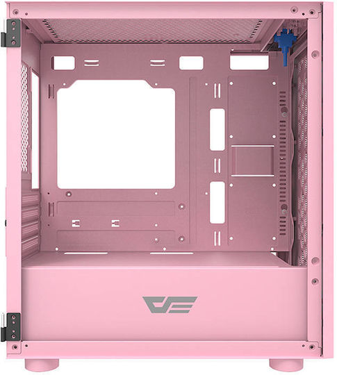 Darkflash DLM21 Mesh Gaming Midi Tower Computer Case with Window Panel Pink