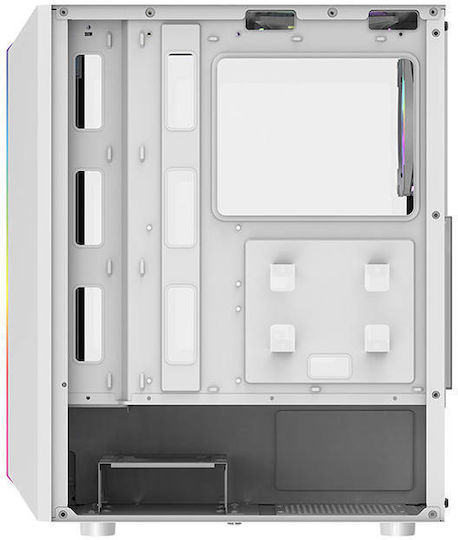 Darkflash DK151 Gaming Midi-Turm Computergehäuse mit Seitenfenster und RGB-Beleuchtung Weiß
