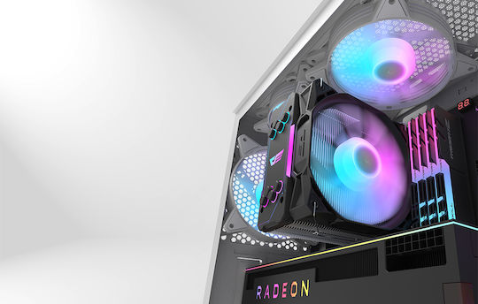 Darkflash DK351 Gaming Midi Tower Κουτί Υπολογιστή με Πλαϊνό Παράθυρο Λευκό