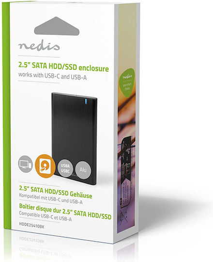 Nedis 233-2386 Case for Hard Drive 2.5" SATA III with Connection USB 3.2