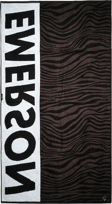 Emerson Animal Print Prosop de Plajă Bumbac Neagră 160x86cm.