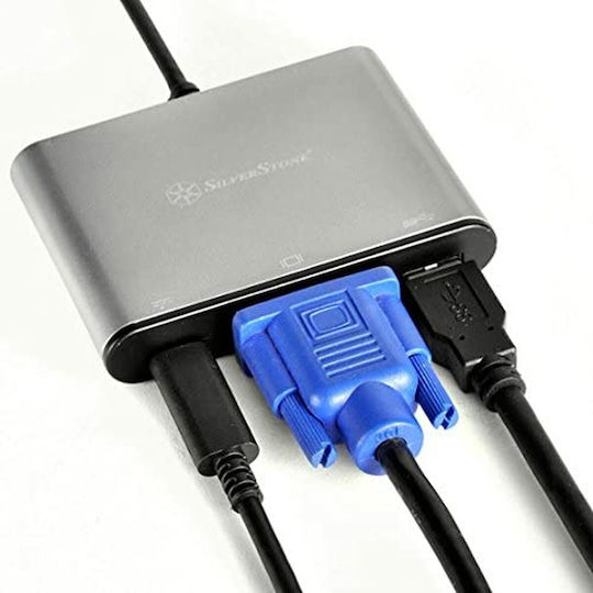 Silverstone USB-C Docking Station mit Silber (SST-EP06C)