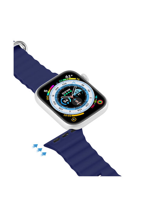 Dux Ducis Oceanwave Version Strap Silicone Navy Blue (Apple Watch 8, 7, 6, 5, 4, 3, 2, SE)