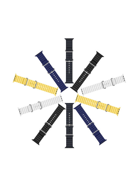 Dux Ducis Oceanwave Version Strap Silicone Navy Blue (Apple Watch 8, 7, 6, 5, 4, 3, 2, SE)