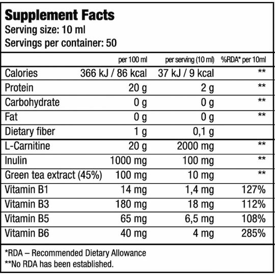 Biotech USA L-Carnitine 100000mg with Flavor Apple 500ml