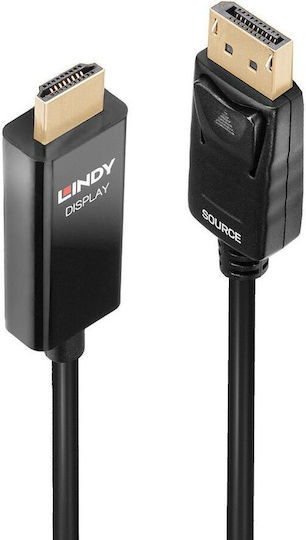 Lindy Cable DisplayPort male - HDMI male 2m Μαύρο (40926)