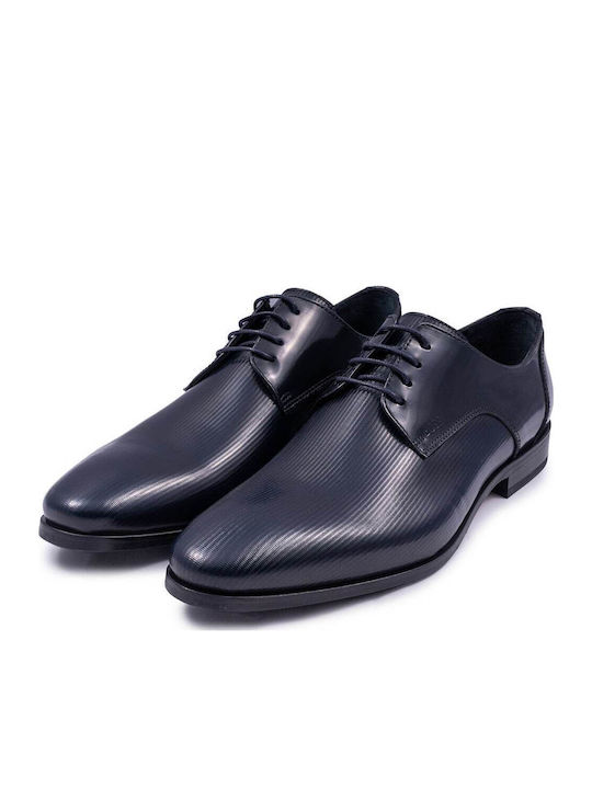 Boss Shoes Leather Men's Dress Shoes Blue Ramon