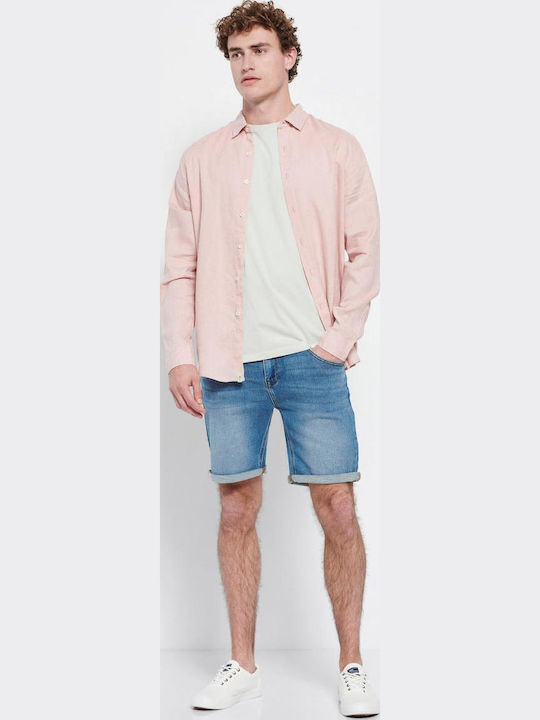FBM007-00105 Long-sleeved Linen Shirt Vintage Pink