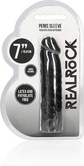 Shots RealRock Penis Sleeve Προέκταση Πέους Black 17cm
