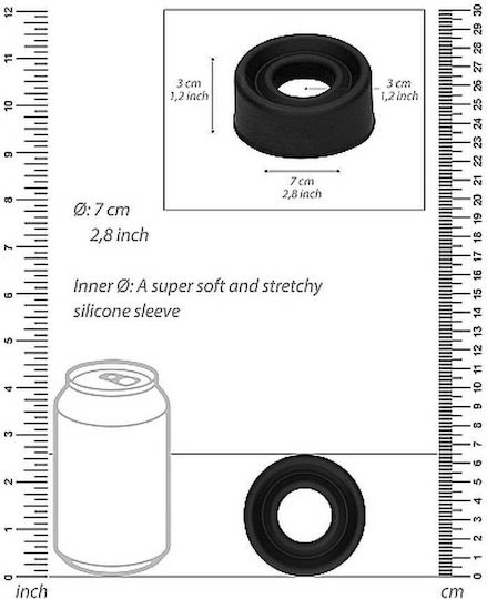 Shots Silicone Pump Sleeve Ανταλλακτικό Αξεσουάρ Μαύρο