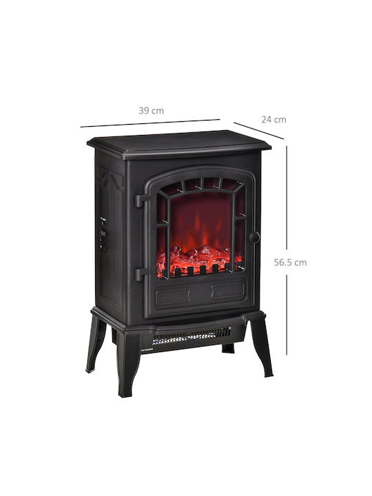 HomCom Boden Elektrischer Kamin 2000W 39x56cm Schwarz