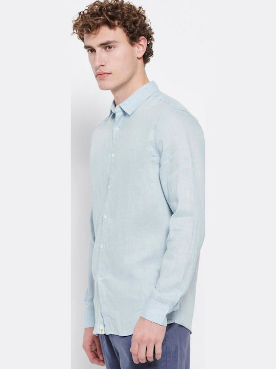 FBM007-00105 Long-sleeved Linen Shirt Foggy Blue
