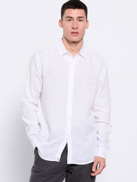FBM007-00105 Long-sleeved Linen Shirt White