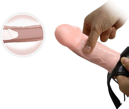 Baile Strap-On Hollow Dildo Harness with Dildo 15.5cm in skin color