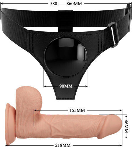 Pretty Love Jerry Harness με Dildo 21.8cm στο χρώμα του δέρματος