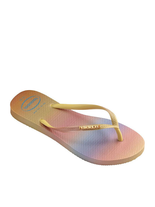 Gradient Sunset Damen-Flip-Flops Gelbe Pixel