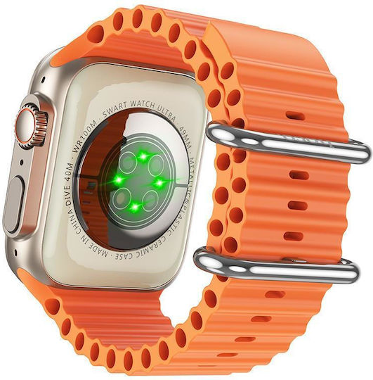 Hoco Y12 Ultra Smartwatch with Heart Rate Monitor (Titanium Gold)