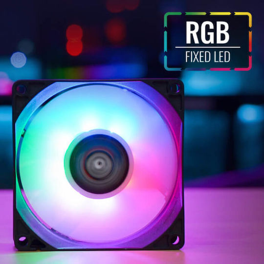 Aerocool Frost 8 Case Fan 80mm (1500rpm / 21.9cfm) με RGB Φωτισμό και Σύνδεση 3-Pin