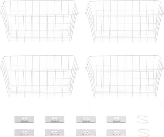 Navaris Επιτοίχιο Ράφι Μεταλλικό 30x13.5x14εκ. Λευκό