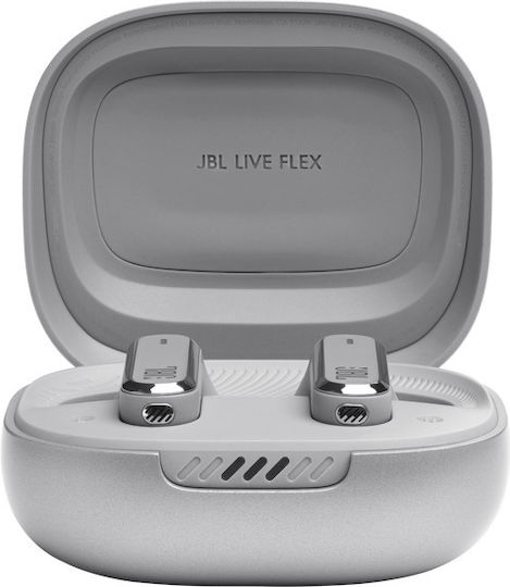 JBL Live Flex Earbud Bluetooth Handsfree Earphones with Charging Case Silver