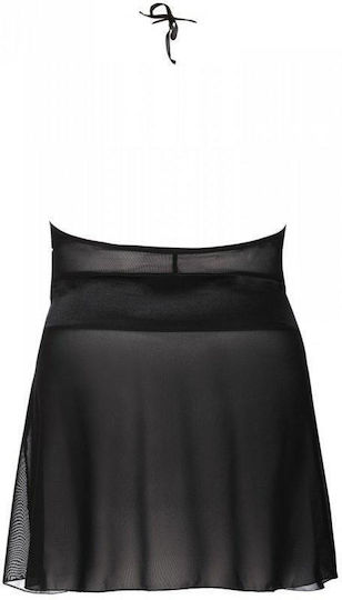 Anais Apparel Stefi Chemise Plus Size Set Sexy cu Halat Black