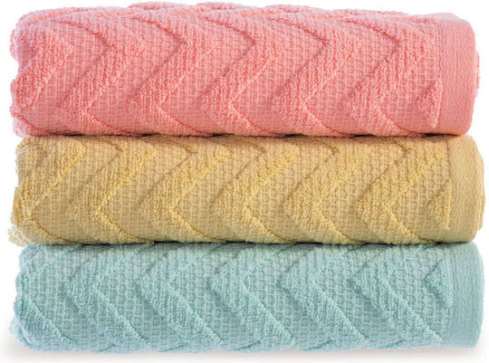 Nef-Nef Homeware Badehandtuch Gilian 70x140εκ. Aqua Gewicht 550gr/m²