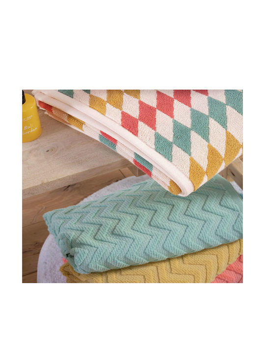 Nef-Nef Homeware Badehandtuch Gilian 70x140εκ. Aqua Gewicht 550gr/m²