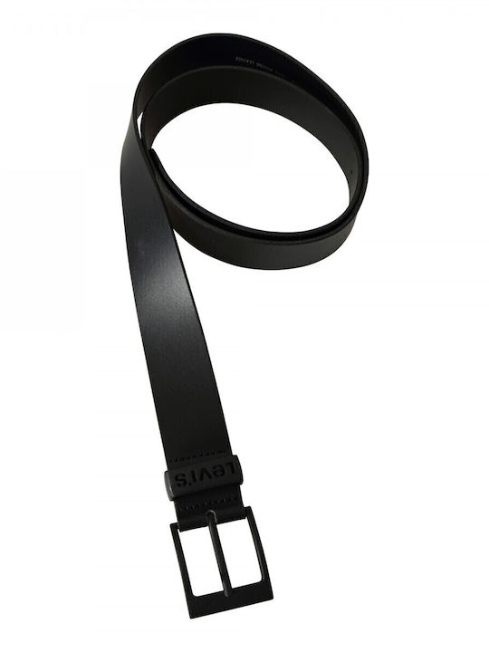 Wide Men's Belt Leather Black