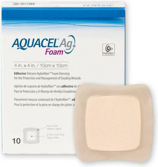 Convatec Impermeabile și Sterilizate Plasturi Autoadezivi Aquacel Foam Ag 17.5x17.5cm 10buc