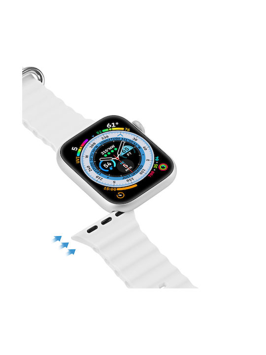 Dux Ducis Oceanwave Version Λουράκι Σιλικόνης Λευκό (Apple Watch 42/44/45mm)