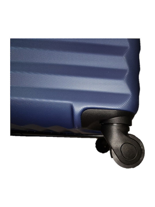Rain Βαλίτσα Ταξιδίου Καμπίνας Σκληρή Navy Μπλε με 4 Ρόδες Ύψους 55εκ.