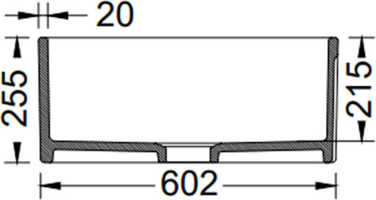 Bocchi 1137-301 Кораб Мивка Порцеланов Сатен Ш61xД46см Бял