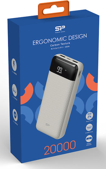 Silicon Power GS28 Power Bank 20000mAh mit 2 USB-A Anschlüssen Weiß