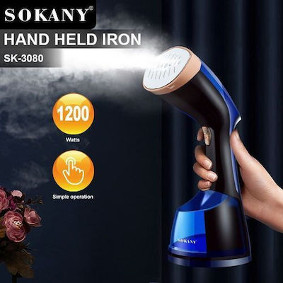 Sokany SK-3080 ED147270 Aparat de călcat cu abur pentru haine Mână 1200W cu rezervor 250ml Albastru