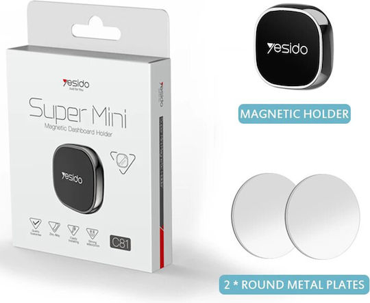 Yesido C81 Suport Auto pentru Telefon Mobil cu Magnet Negru