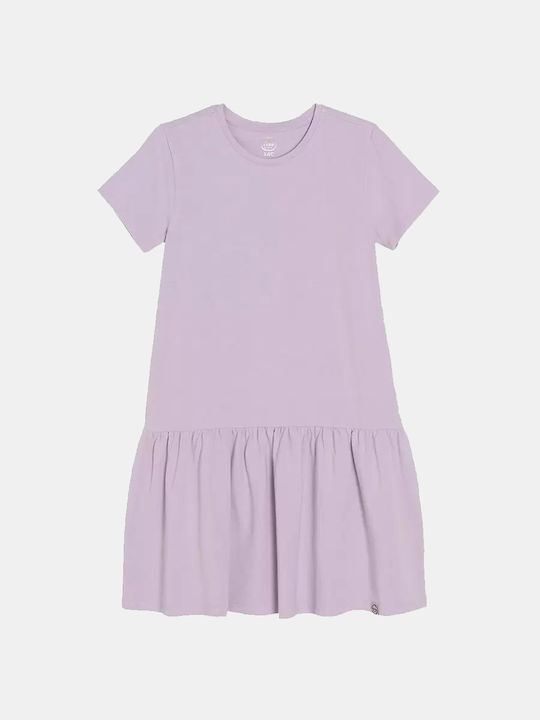 Cool Club Summer Short Sleeve Dress Lilac Polka Dot