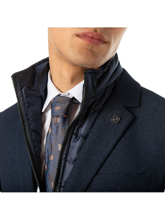 Men's Winter Suit Jacket Regular Fit Navy Blue