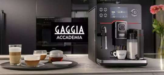 Gaggia Accademia Automatic Espresso Coffee Machine 1500W Pressure 15bar for Cappuccino with Grinder Black RI9781/01