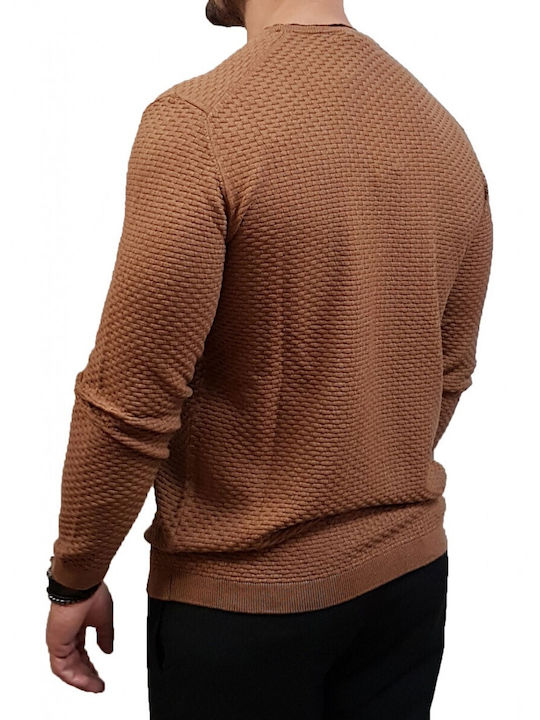 Vittorio Artist Herren Langarm-Pullover Taba