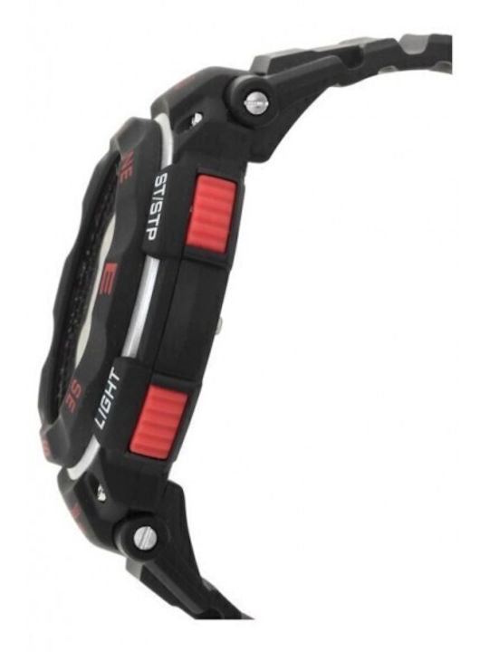 Q&Q Digital Men's Watch 50.6mm Battery with Black Rubber Strap
