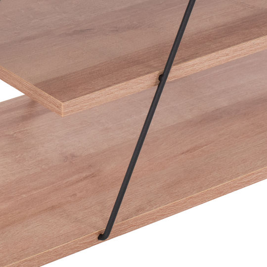 TV Stand Wooden Tars Black / Natural L120xW32xH33cm